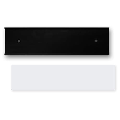 8 x 2 Wall or Door Nameplate Holder with Clear Plastic Insert Pack of 10 Black