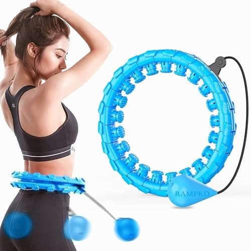 RAMPKD 24 Knots Weighted Holla Exercise Hoop Extra Large, Infinity Holla Fitness Hoop Plus Size, Smart Giant Holla Hoop for Adults Weight Loss (24 Knots -Multi)