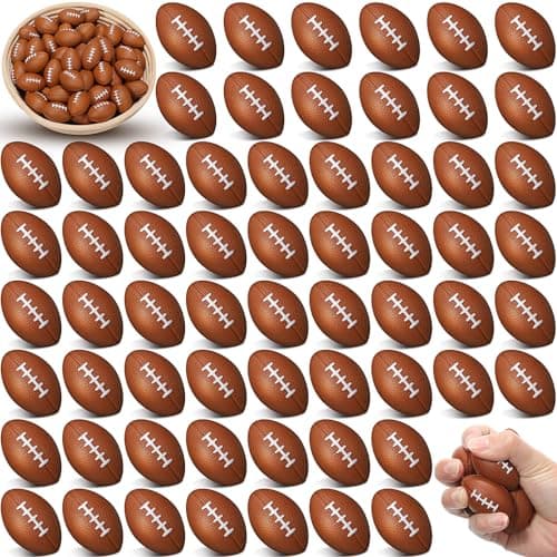 Civaner 500 Pcs Mini Foam Footballs for Adults 146 x 098 Inch Small Football Stress Balls Sports Fidget Ball for School Carnival Game Decoration Party Favor Stress Relief ToysLight Brown