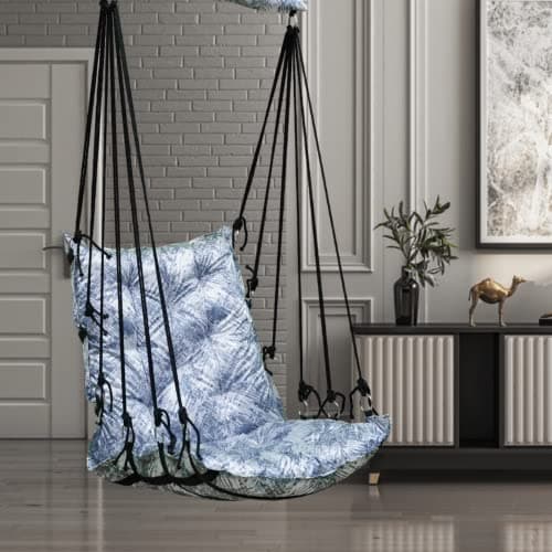 Patiofy Cotton Swing for Adults/Jhula for Adults/Swing for Balcony/Swing for Adults for Home/Hammock Hanging Swing/Swing for Adults and Kids for Indoor and Outdoor (Brown Texture Print)