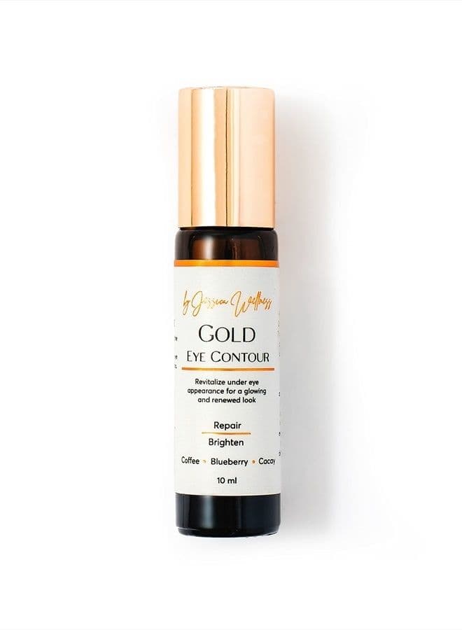 Jessica Wellness – Gold Eye Contour, Eye Serum for Eye Bags, Sagging Skin and Crow's Feet, Under Eye Wrinkle Repair for Firm and Radiant Skin, 10 mL