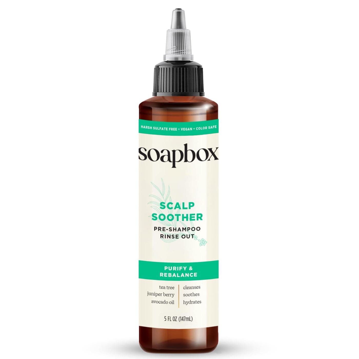 Soapbox Scalp Soother Scalp Soothing Treatment with Tea Tree Oil Hyaluronic Acid Vegan Cruelty Paraben Gluten and Harsh Sulfate Free 5oz