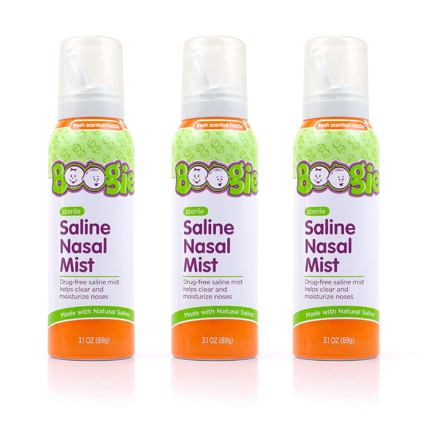 Boogie Saline Nasal Spray Mist for Baby and Kids Allergy Relief Nasal Decongestant Made with Saline Fresh 31 Ounce Pack of 3