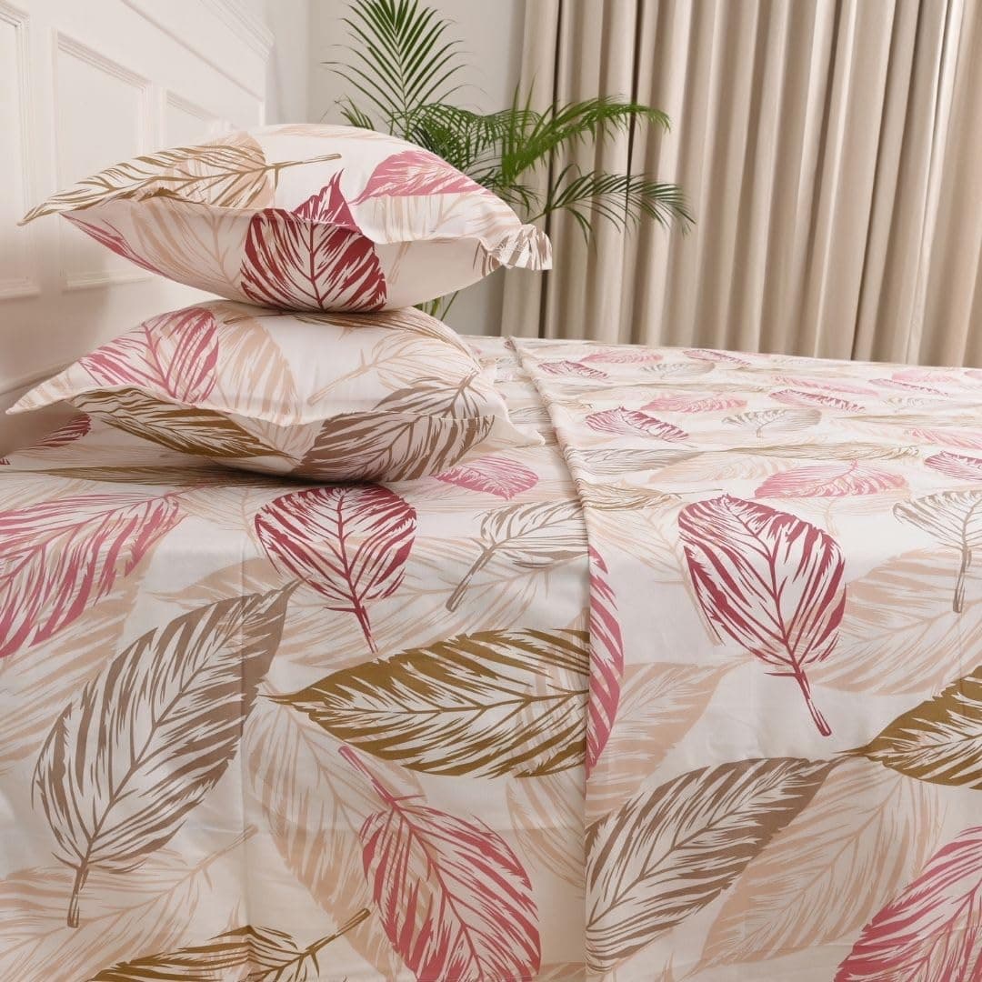 Jaipur Weaves Bedsheet King Size 100 Pure Cotton Bed Sheet with 2 Pillow Covers Super Soft Cozy Bedsheets Set108x108 inches 9ftx9ft Light Mauve Super King Fitted Pack of 1
