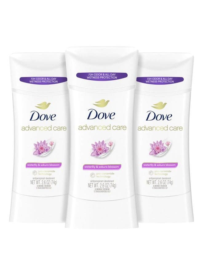 Nourishing Secrets Antiperspirant Deodorant Stick for Women Waterlily Sakura Blossom for 48 Hour Underarm Sweat Protection And Soft And Comfortable Underarms 2.6 oz 3 Count, 7.8 Ounce