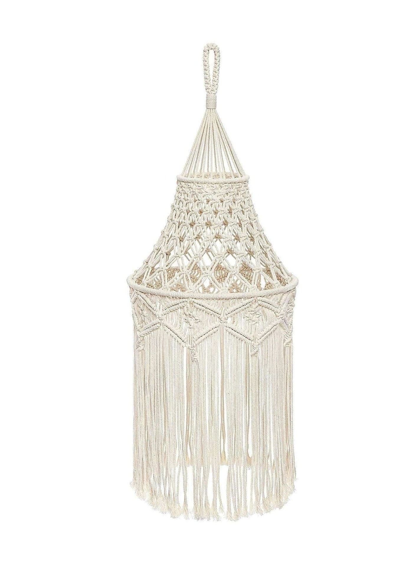 Macrame Lamp Shade Boho Hanging Pendant Light Cover Modern Office Bedroom Living Room Nursery Dorm Bohemian Home Decor