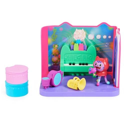 Gabbys Dollhouse Groovy Music Room with Daniel James Catnip Figure 2 Accessories 2 Furniture Pieces and 2 Deliveries Kids Toys for Ages 3 and up