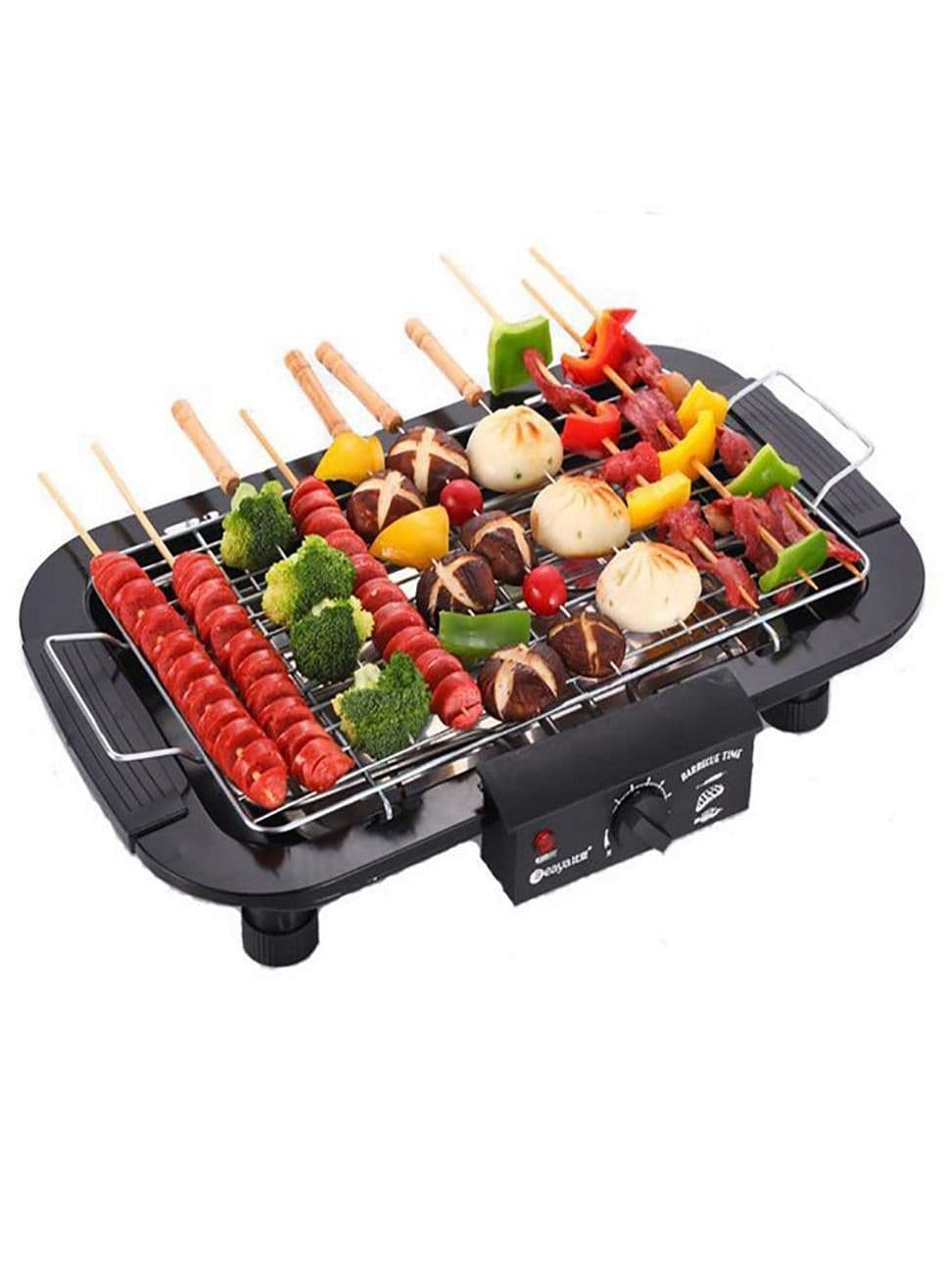 Electric Barbeque Grill Electronic PAN with Power Indicator Light - BBQ Grill Tandoori Maker Black