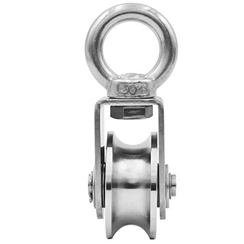 Pulley Wheel with 2 Bearing, Cable Pully Shoulder Pulley Block Heavy Duty for Washing Line/Rope Loading 880lb/400Kg