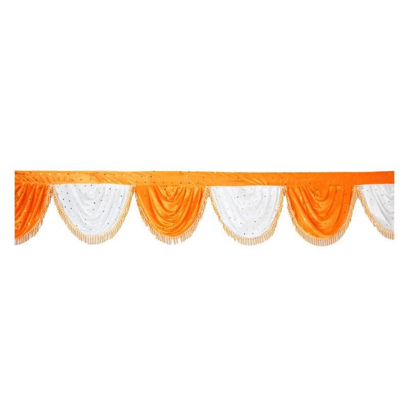 PRIYAKANT SAFAWALA Ganpati Decoration Toran Jhalar Ideas at Home Festival Temple and Special Ganesh Chaturthi Decoration Jhalar Size Length 30 Feet and Hight 12 Inches Mango and White