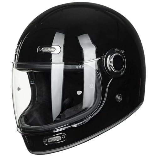 ILM Full Face Motorcycle Helmet Retro for Adult with Visor Vintage Helmets for Cruisers Scooters Mopeds Pinlock Compatible DOT Model Z503(White, Medium)