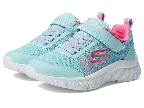Skechers Microspec Plus-Swirl Sweet Sneaker, Aqua/Pink, 10.5 US Unisex Little Kid