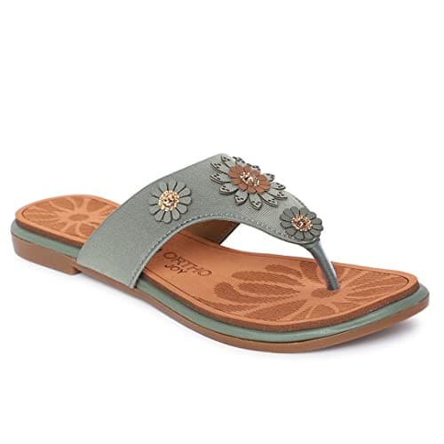ORTHO JOY Extra-Soft Doctor Slippers for women Green color