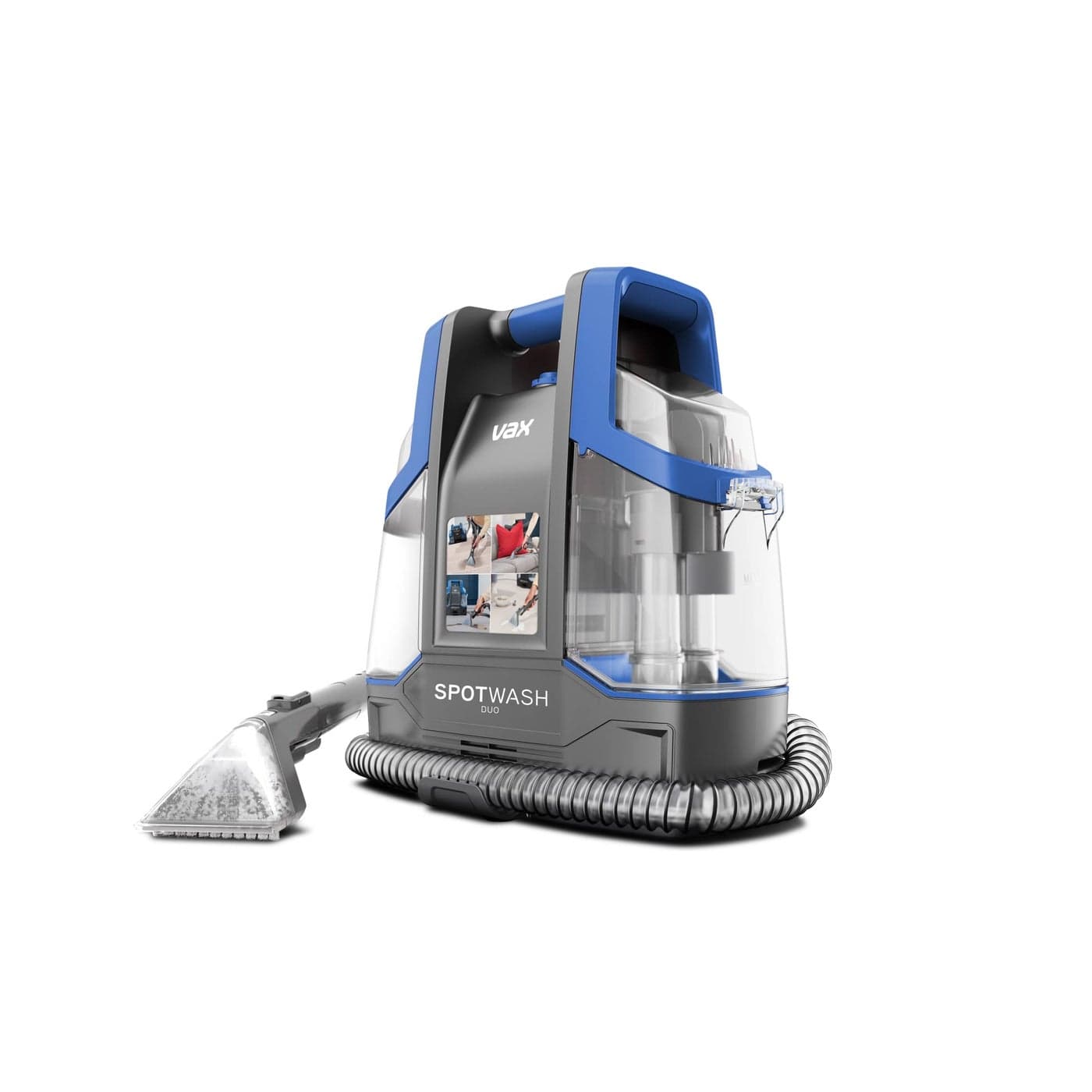 Vax CDCWCSXA SpotWash Duo Spot Cleaner Car Upholstery Sofa Carpet Cleaning Machine Included Pet Tool Solution Removes Spills Stains Portable and Compact Design 1 Liter GreyBlue