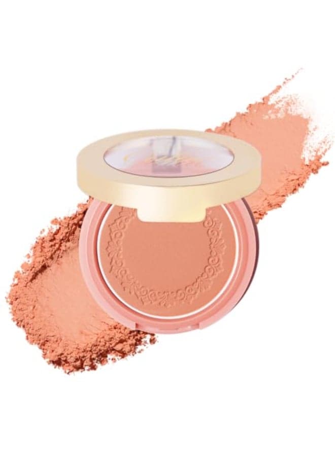 Oulac Peach Blush Makeup Fair Skin Pigmented Powery Blush Korean Style Natural Radiant Look Blendable Buildable blush Light Skin Vegan CrueltyFree 48g 16 Summer Time