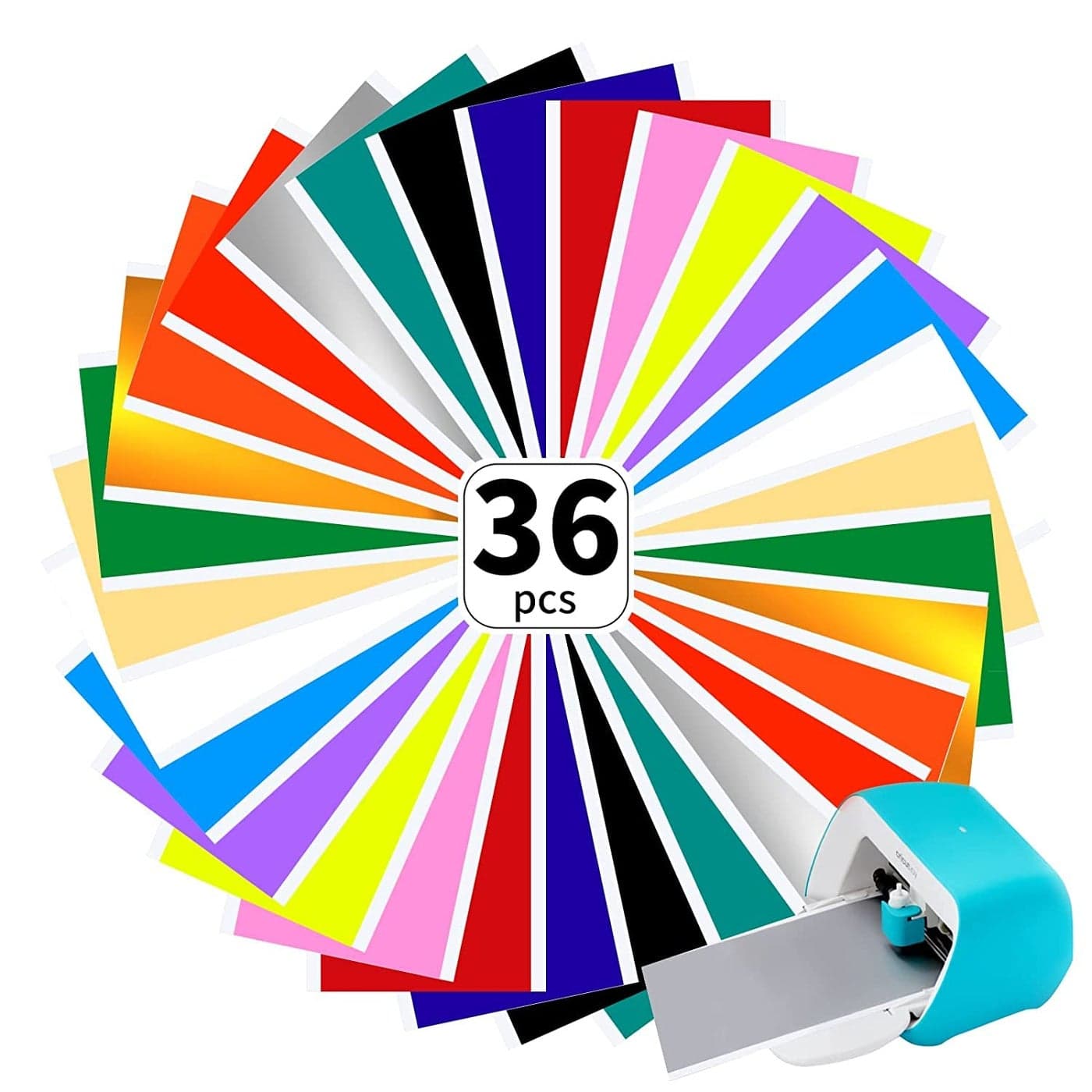 Smart Vinyl Permanent for Cricut Joy 36 Sheets55 x 12in Craft Adhesive Vinyl 15 Colors Vinyl Bundle Pack for Signs Stickers Decals Walls Doors Windows
