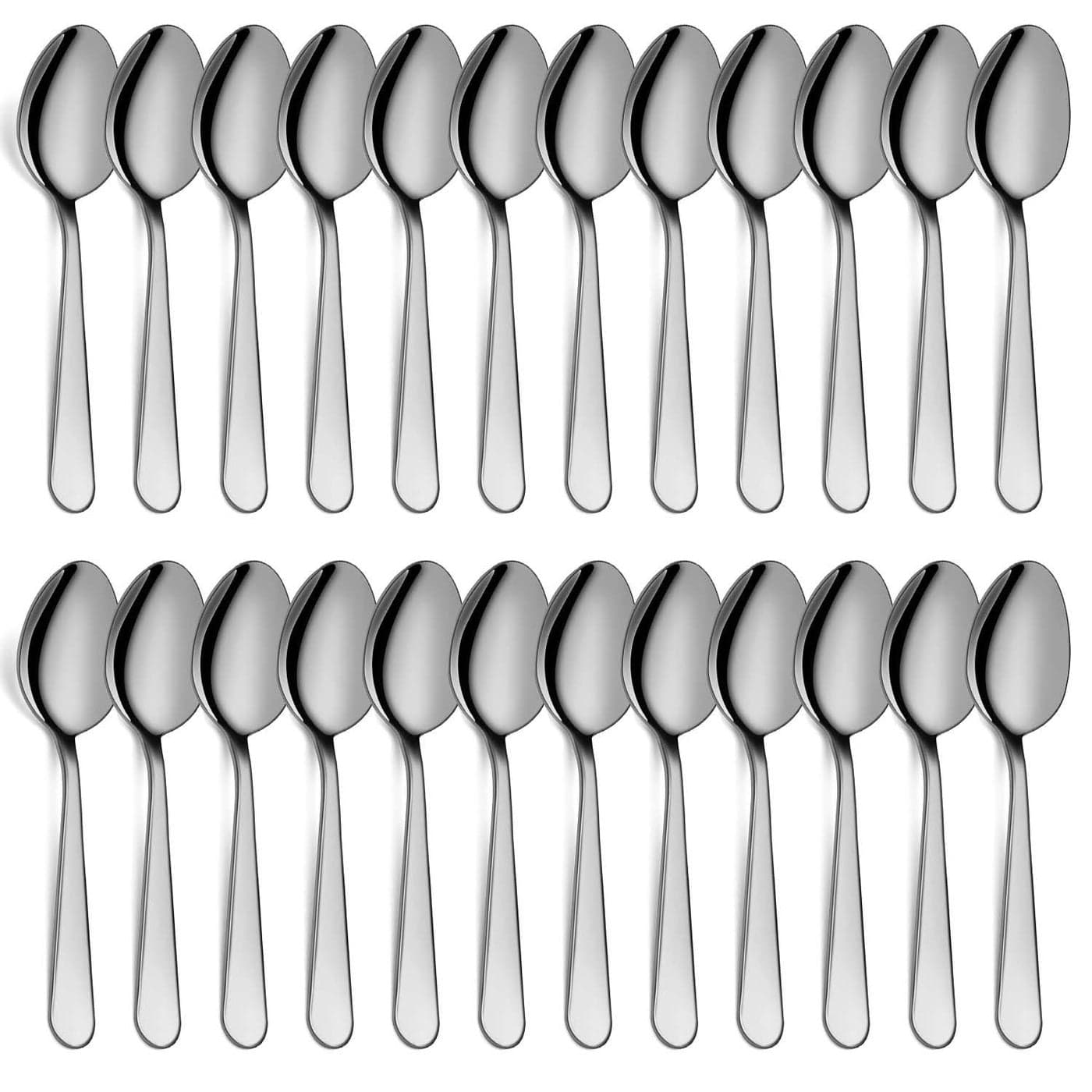 Spoons Set 24Piece Stainless Steel Dessert Spoons Dining Spoons Mirror Polishing Cutlery Spoons Set Dishwasher Safe 67 inches 17cm