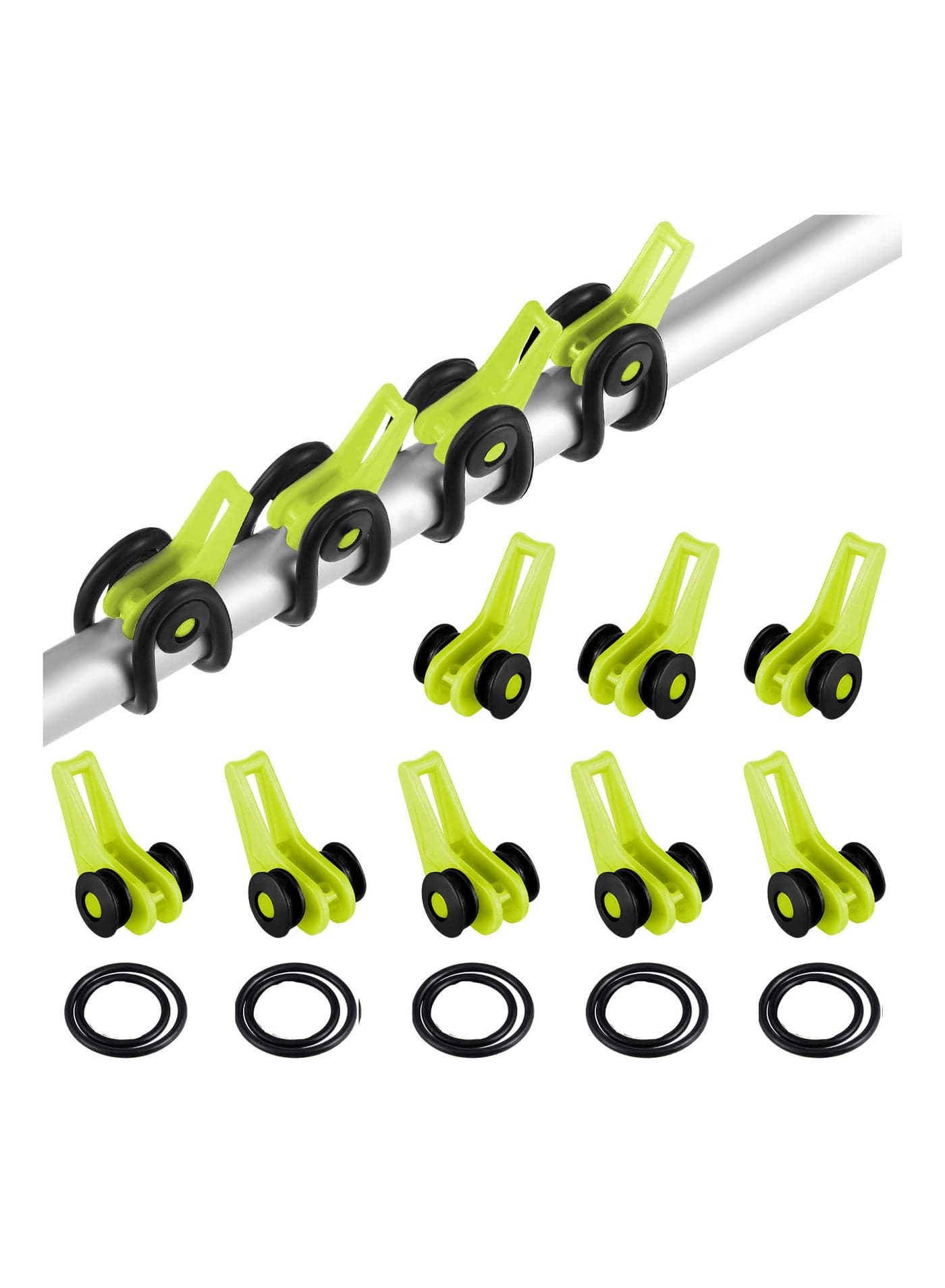 Fishing Lure Bait Holder Set with Two Sizes of Elastic Rubber Rings for Worm and Treble Hooks Durable ABS Material Thirty Pieces Fishing Tackle Accessories Suitable for Saltwater and Freshwater