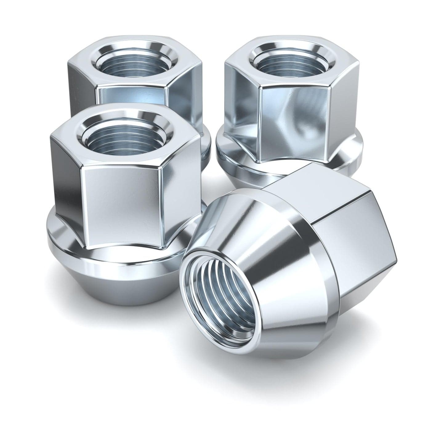White Knight 130914S Zinc M14x150 OpenEnd Bulge Acorn Lug Nut 4 Pack
