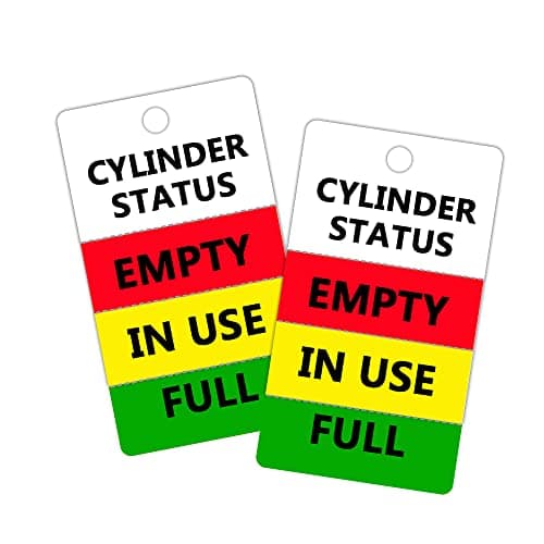 Cylinder Status Sign Tags,Full,in Use,Empty Cylinder Cardboard,4x2 Inch,100 Pcs Per Pack