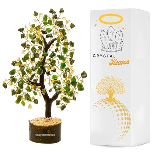 Money Success Crystal Tree for Good Luck - Healing Crystals Money Tree for Wealth, Positive Energy at Home Office - Decorative Spiritual Gifts for Vastu, House Warming