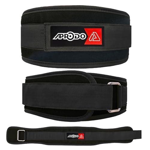 Aprodo Multipurpose Weight Lifting Belt for Back Support Comfortable & Durable for Weightlifting, Gym, Workout - 100% Nylon, (4 Inch Wide) for Men and Women (Black, X-Large 40'' - 44'')