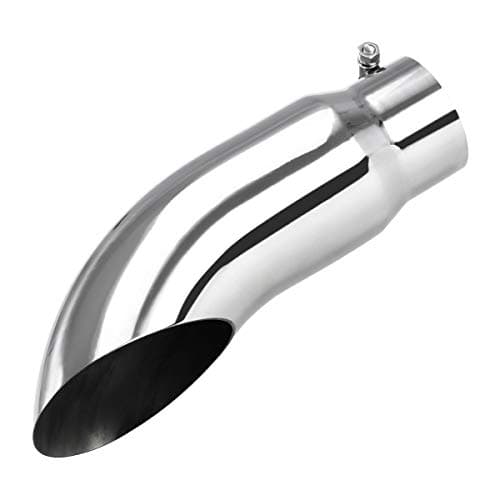 Upower Diesel Exhaust Tip Turn Down 4 inch inlet 5" outlet diameter 16" Long Stainless Steel 304 Bolt On Tailpipe