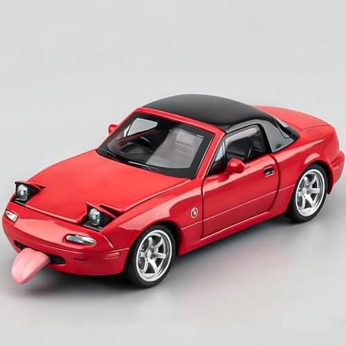 Mzexoma Miata MX5 Toy Car 132 Diecast Model Cars Car Toys for Kids Age 47 Miata Gift for Boys GirlsPull Back rc Sports car with Lighting Sound Red