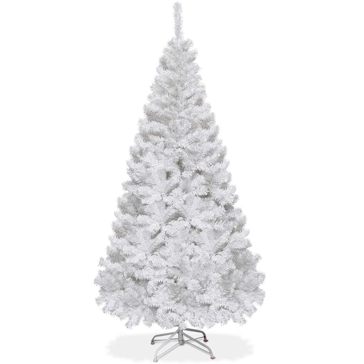GOFLAME 6FT Artificial White Christmas Tree Home Holiday Dcor Metal Stand PVC Material 650 Branches Indoor Decoration Easy Assembly