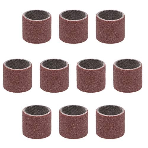 uxcell 1/2 Inch x 1/2 Inch Sanding Sleeves 180 Grits Sandpapers Band Drums 10 Pcs