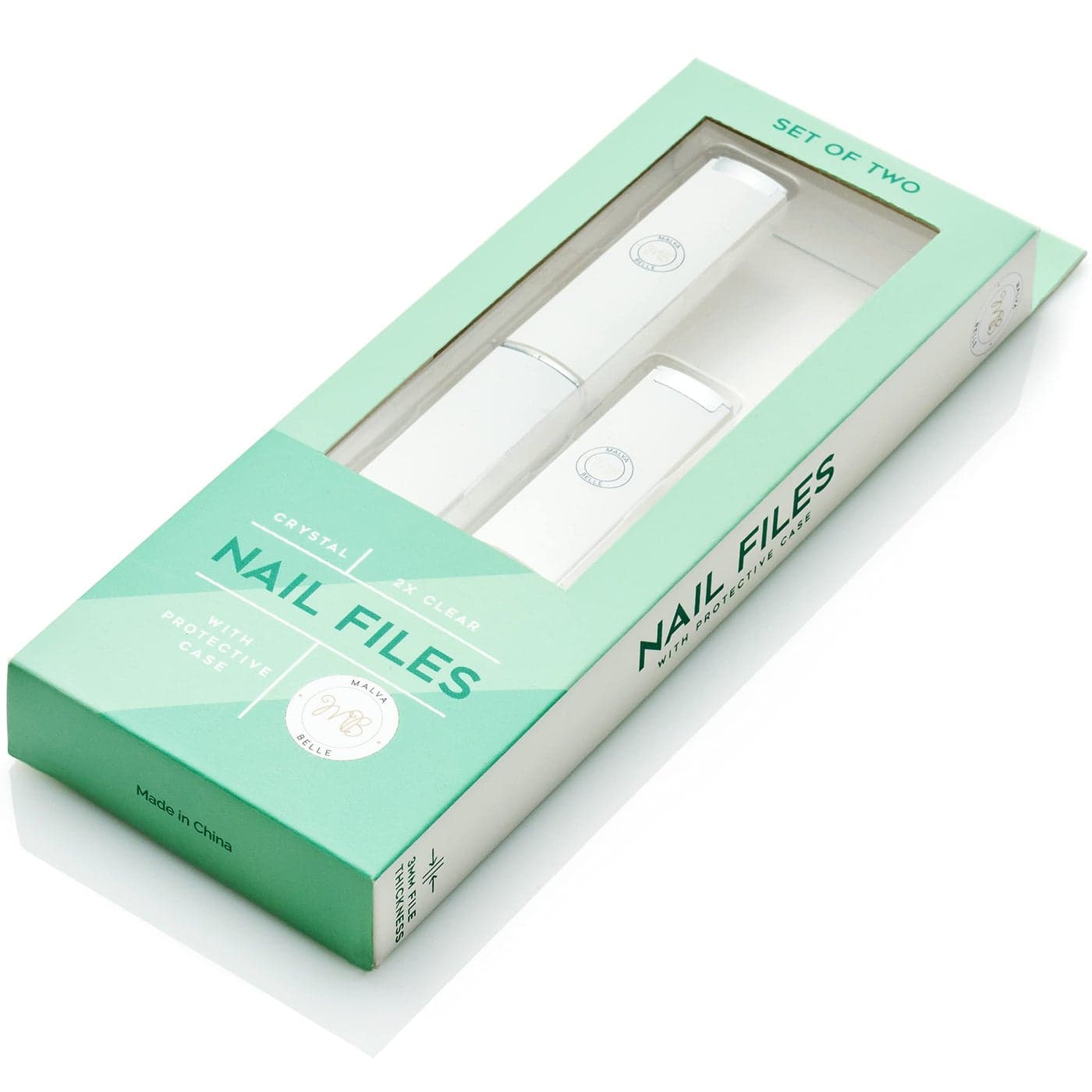 Malva Belle Best Crystal Glass Nail File for Women Nail File Travel Case Nail File Set Heavy Duty Nail File for Natural Nails Gel Professional Nail Shaper Nail Essentials White 3mm