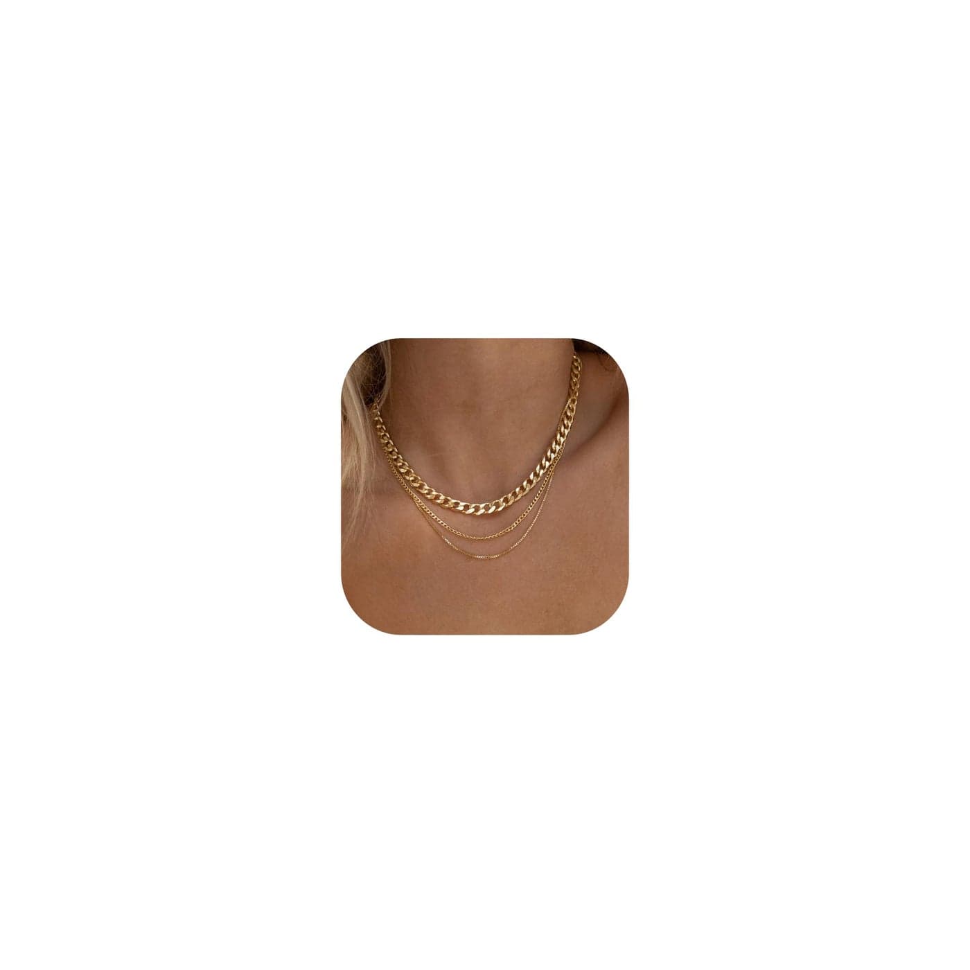 Freekiss Gold Necklace for Women Layered Necklaces for Women Trendy Simple Gold Chain Choker Necklace for Women Gold Jewelry for Women Chunky Necklaces for Women