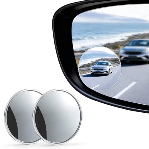 LivTee Blind Spot Mirror 2 Round HD Glass Convex with Rustproof Aluminum Frame SelfAdhesive for Cars SUVs Trucks Pack of 2