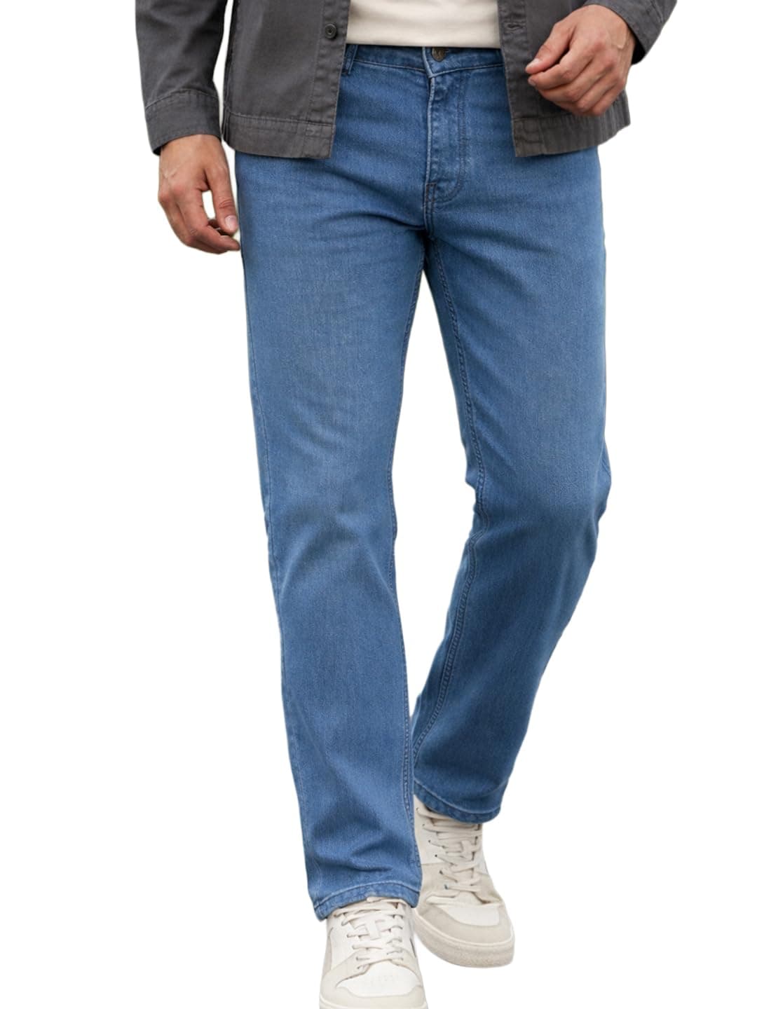 Urbano Fashion Men's Light Blue Regular Fit Washed Jeans Stretchable (epsjeanreg-lblue-36)