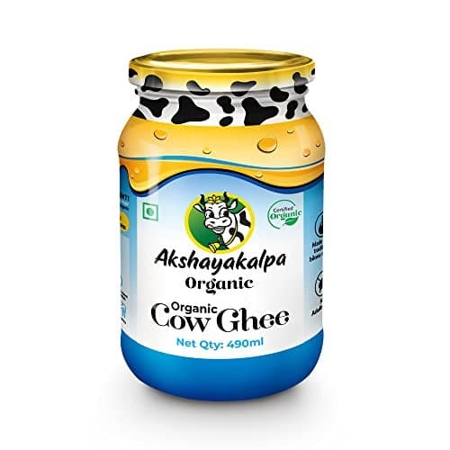 Akshayakalpa Organic Cow Ghee - Pure organic ghee, traditionally-churned, chemical-free, granular ghee, nutritious by nature (490 ml)