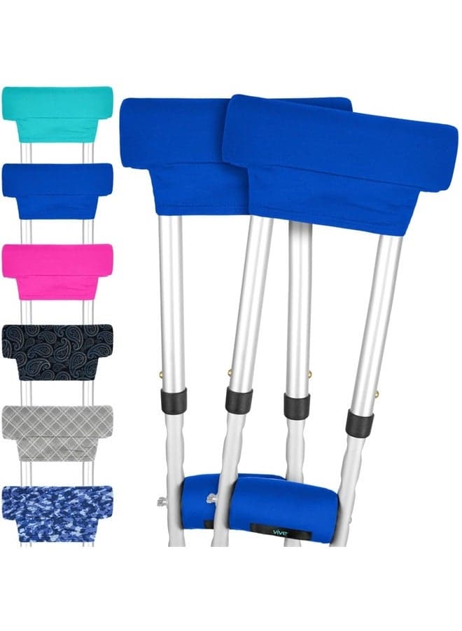 Premium Crutch Pads & Hand Grips - Comfortable, Breathable, Machine Washable Padding - Moisture Wicking & Odor Reducing Pillow Accessory Covers for Adult & Youth Walking Crutches