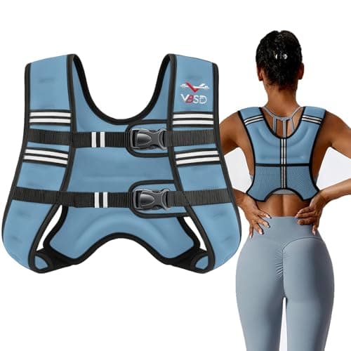 VBSD Weighted Vest Woman 20LB Weight Vest for Women Men Body Weight Vests for Walking Strength Training Running Workout Jogging Fitness Blue