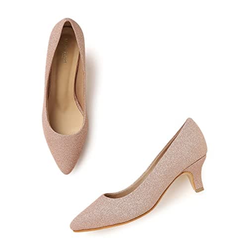 Marc Loire Womens High Heel Pump Shoes Pointy Toe Stilettos Rose Gold - 8 Uk