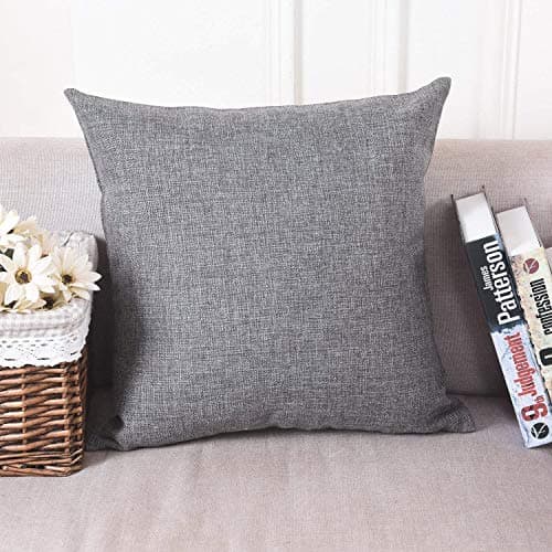 Khooti Jute Cushion Cover, 22x22 (Light Grey)(Pack of 5)