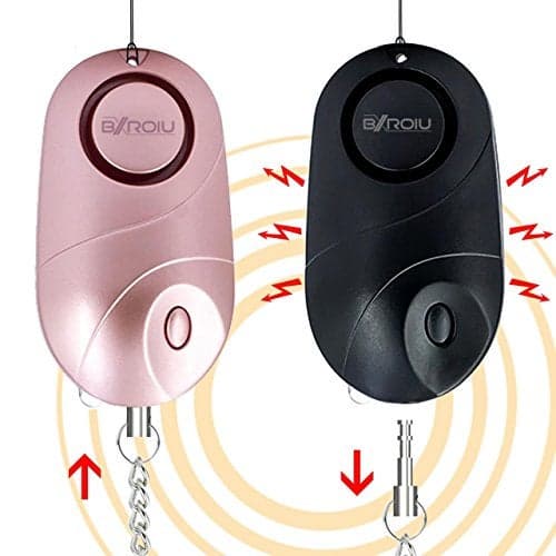 Personal Alarm Siren Emergency Self Defense Security with LED Lights Safety Alarm for Women Kids and Elders (Rose Gold + Black)