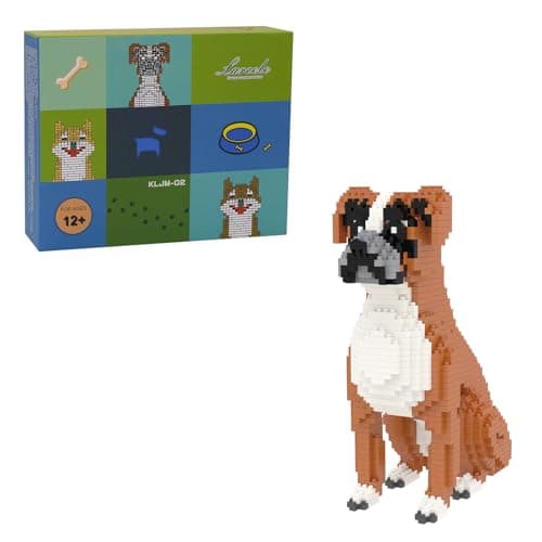 Larcele Micro Dog Building Blocks Mini Pet Building Toy Bricks 1061 Pieces KLJM02Boxer