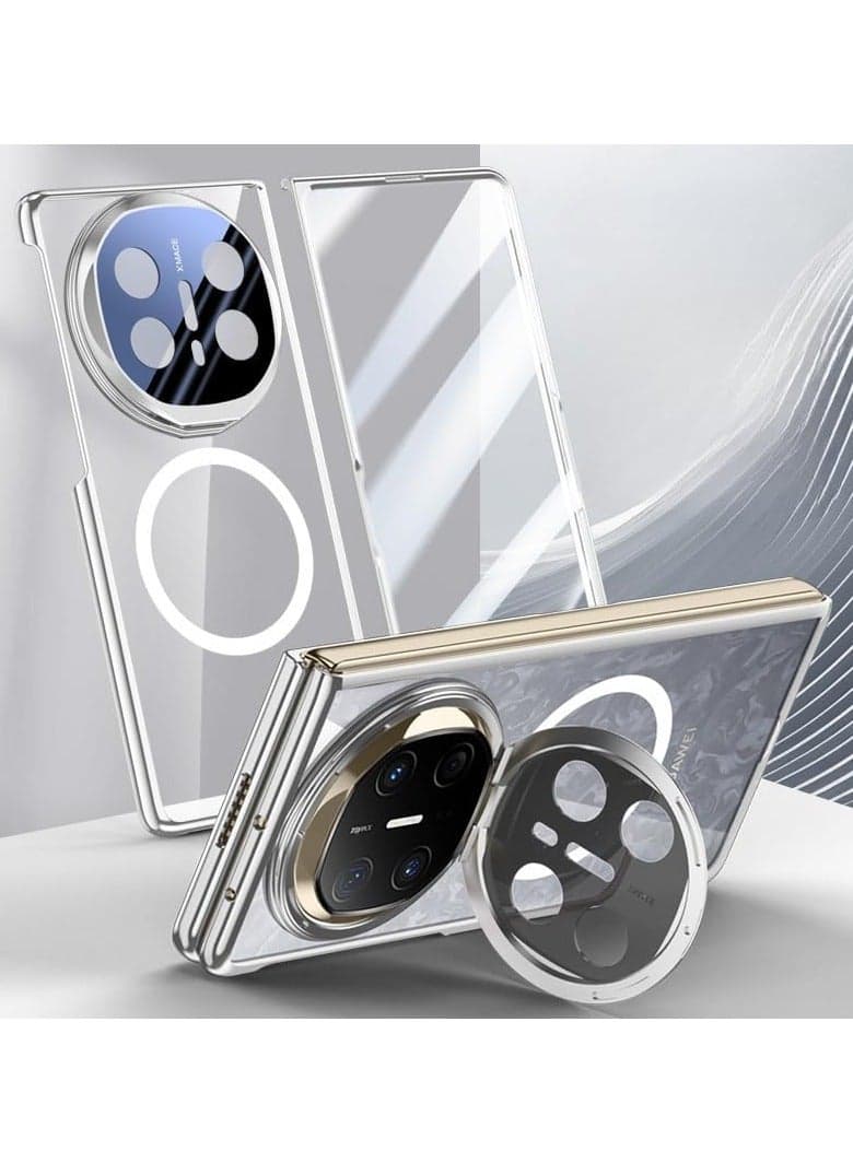 The magnetic shell is compatible with Huawei Mate X6 shell 【built-in screen protector】 Metal camera mount, and the electroplated transparent shock-proof cover supports wireless charging