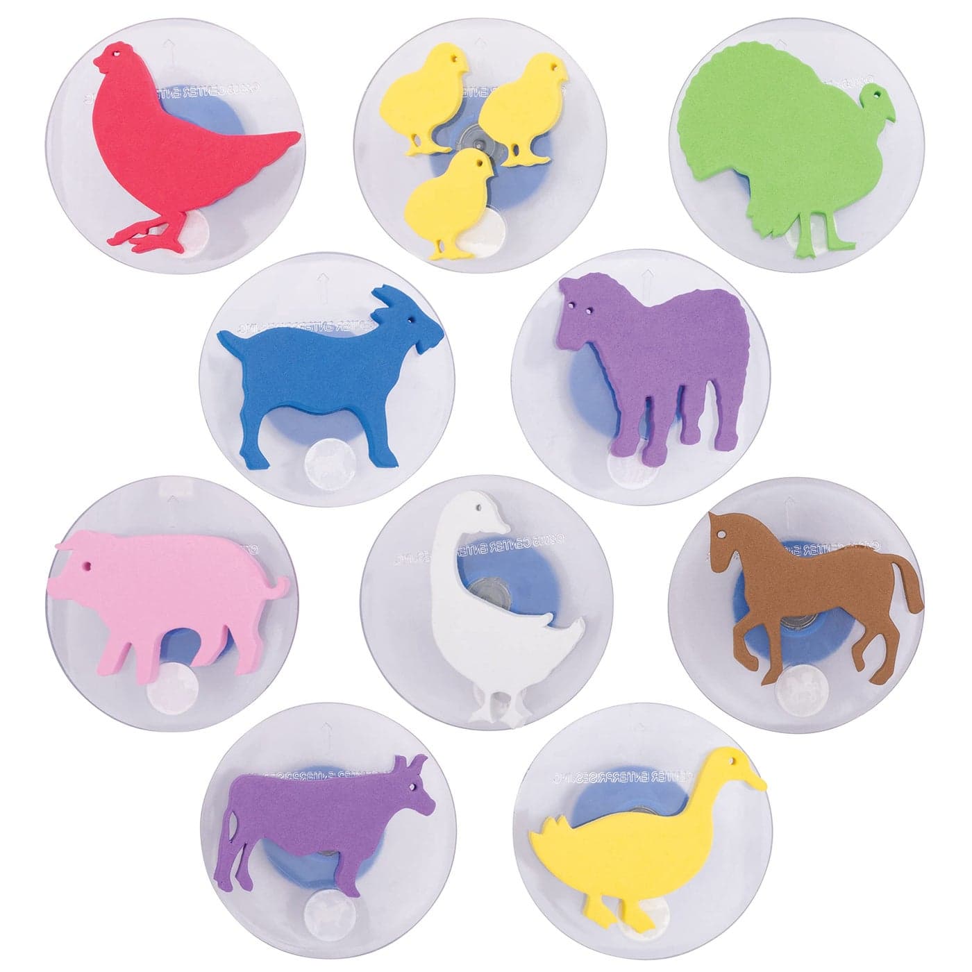 READY 2 LEARN Giant Stampers Farm Animals Set of 10 Easy to Hold Foam Stamps for Kids Arts and Crafts Stamps for Displays Posters Signs and DIY Projects