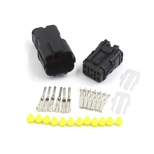 uxcell 6 Pin Way Waterproof 1.8mm Wire Connector Socket Car Sealed Electrical