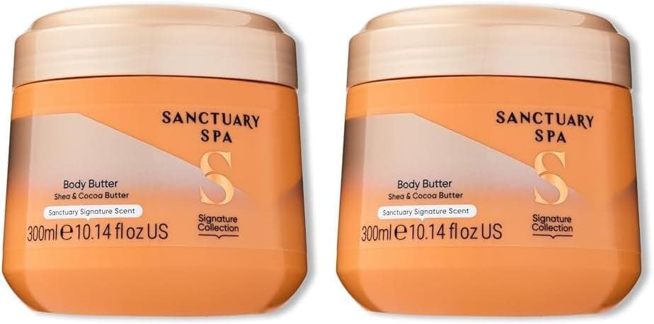 Sanctuary Spa Body Butter Women No Mineral Oil Cruelty Free Vegan Cocoa Butter Shea Butter Moisturiser 300ml Pack of 2