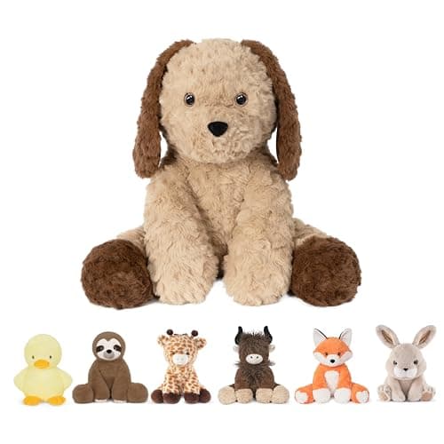 Niuniu Daddy 14 35 Pound Dog Weighted Stuffed Animal Heavy Doggy Pillowfort Plush Toys for Kids Adults Weighted Beads for Puppy Stuffed Animals Body Pillow for Gift Birthday Holiday Christmas