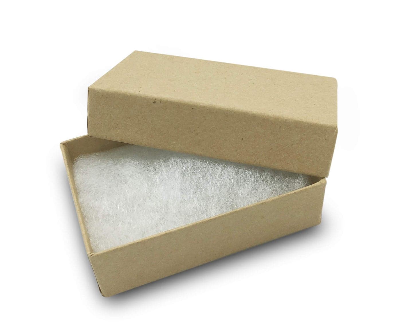 TheDisplayGuys - 100-Pack #21 Cotton Filled Cardboard Paper Jewelry Boxes Gift Case - Kraft Brown (2.6" x 1.6" x 1.0") - for Shipping or Storage