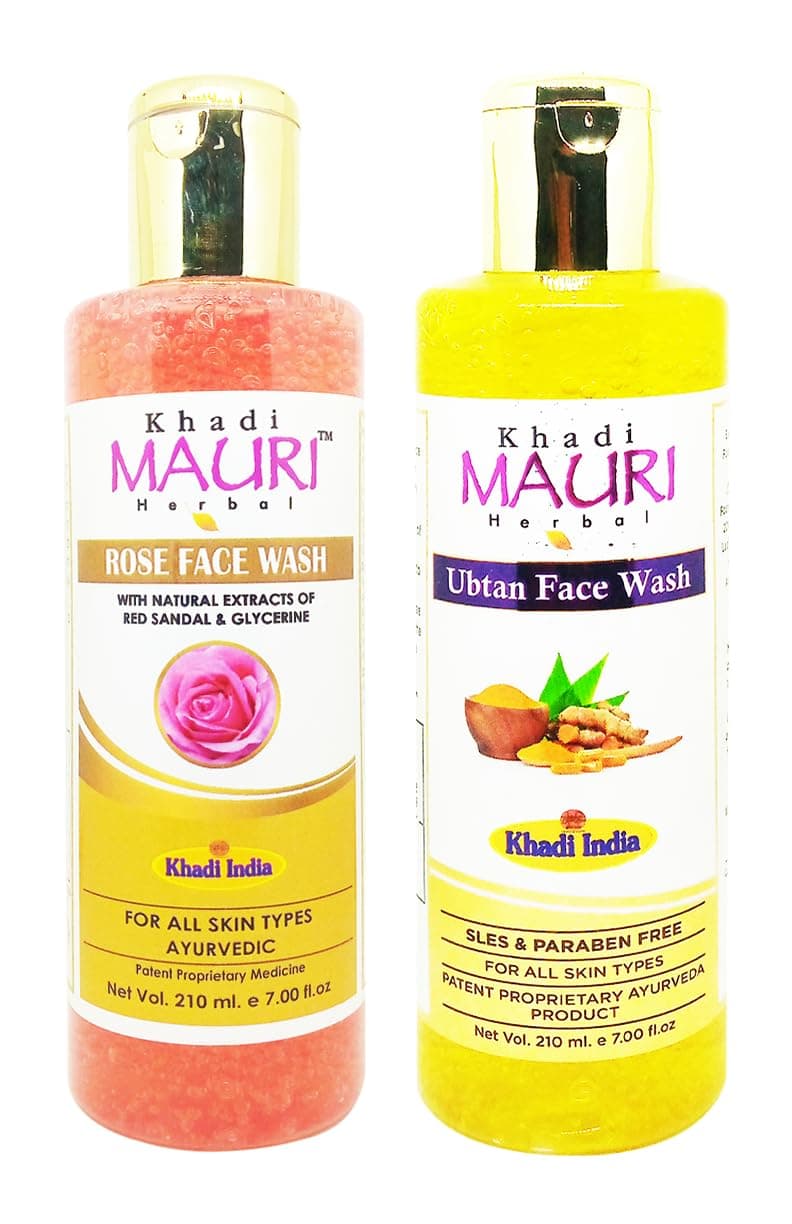 Khadi Mauri Ubtan Rose face wash Pack of 2 420ml