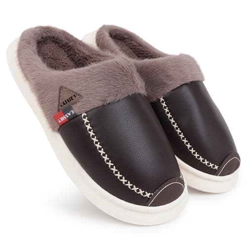CASSIEY Slippers for Women's Winter Home Indoor Outdoor Thick Sole Fur Slipper (Coffee, UK Footwear Size System, Adult, Women, Numeric Range, Medium, 3, 4)