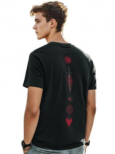Bewakoof Men's Printed 100% Cotton T-Shirt - Regular Fit, Round Neck, Half Sleeves